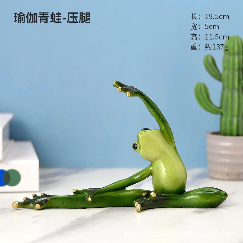 

Nordic Yoga Frog Pastoral Animal Resin Crafts Abstract Yoga Frog Sculpture Cartoon Animal Living Room Ornaments Home Decoration
