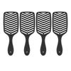 4PCS Hollow Out Brushes Scalp Massage Hollow Out Comb Hair Detangling Styling Combs Black