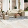 VidaXL Garden Lounge Set with Cushions 7 Pcs Beige Braided Resin 3225470