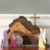 Easter Jesus Resurrection Scene Table Sign Wooden Empty Tomb Easter Decoration Home Office Table Shelf Catholic Religious Ornament Christian Gifts