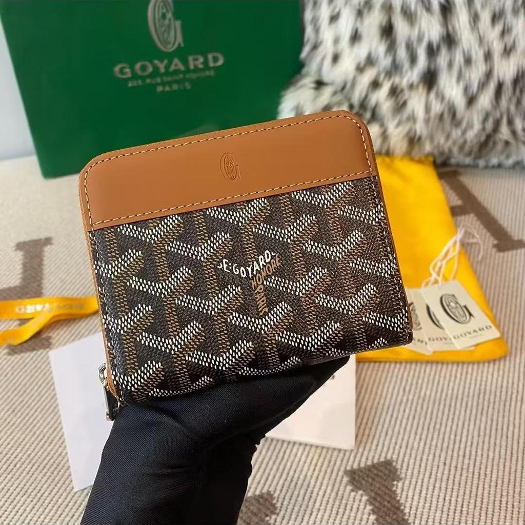 Goya Women's and Men's Houndstooth Zipper Wallet Card Holder with Multi-Card Slots & Coin Purse