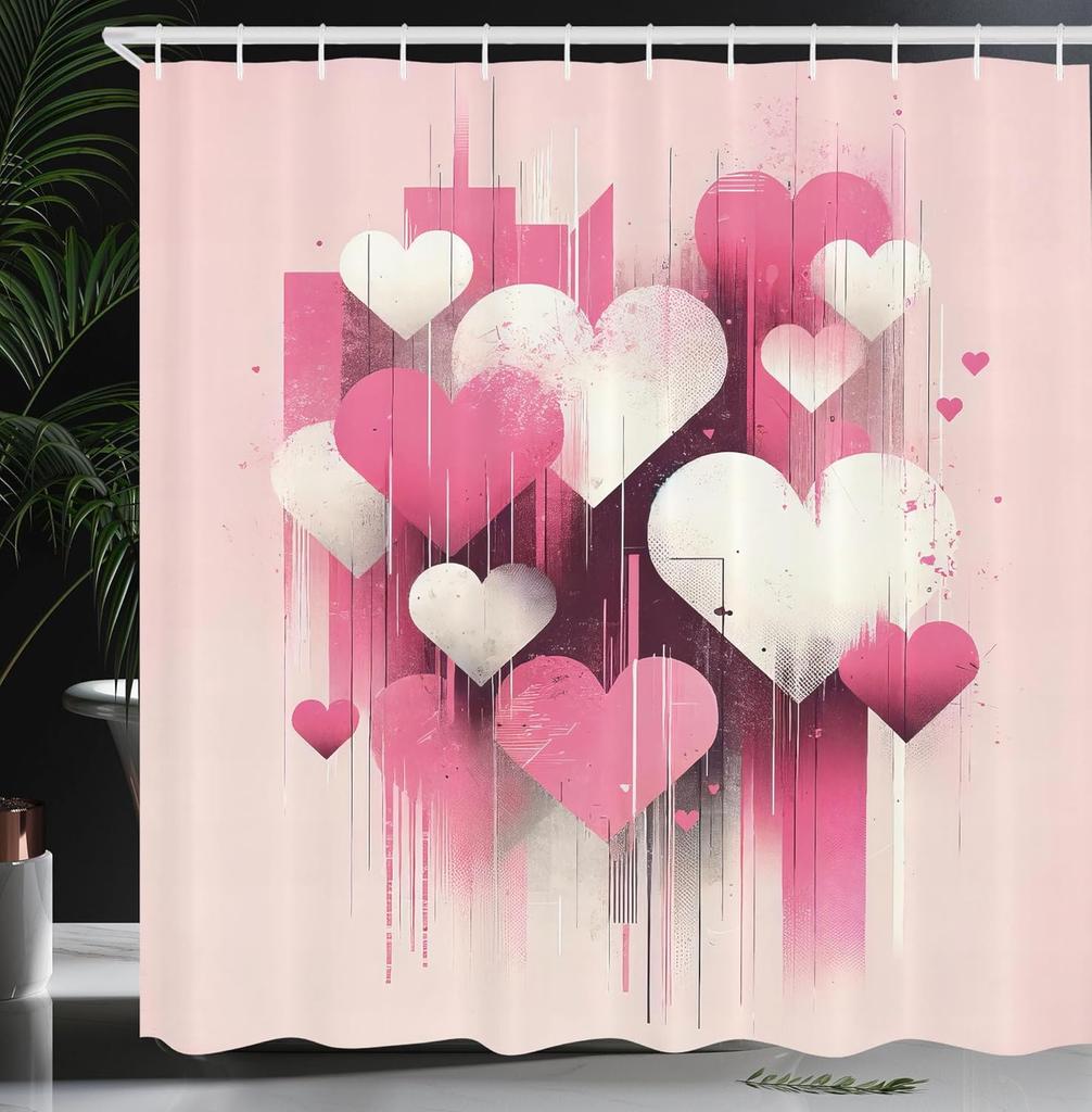 Watercolor Style Shower Curtain Green Leaf Appearance Abstract Branch Fabric Bathroom Decorative Shower Curtain With Hook,