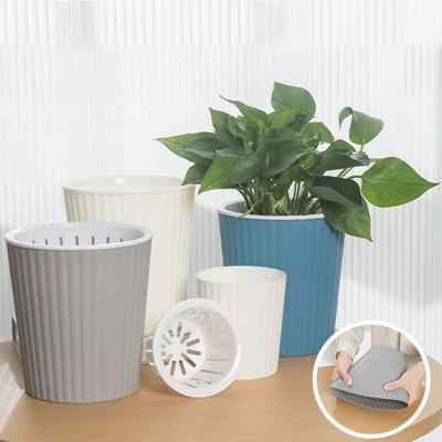 Plastic Lazy Flower Pot Automatic Water-absorbing Garden Accessories Good Morning Pots Soil and Water Stratification