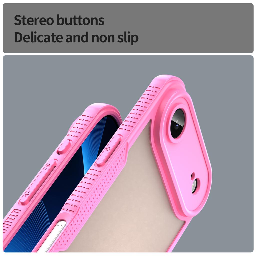 For iPhone Air Case PC + TPU Semi-Transparent Frosted Finish Protective Phone Cover