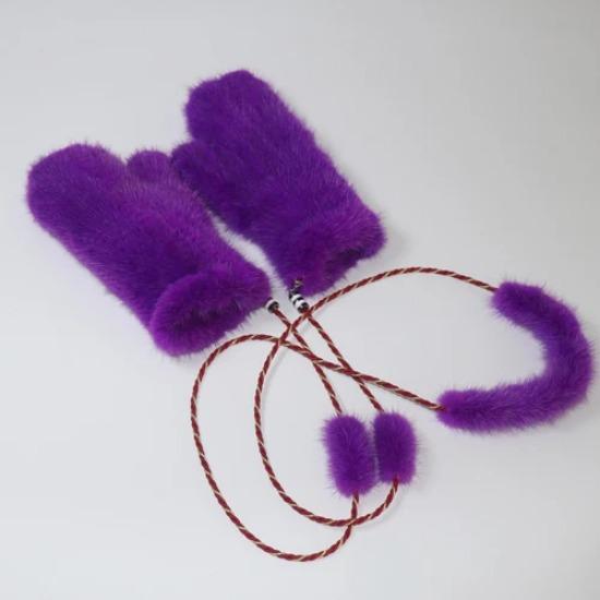 New Knitted Natural Mink Fur Gloves Women Winter Warm Good Elastic Mink Fur Mittens Russian Female Genuine Fur Glove