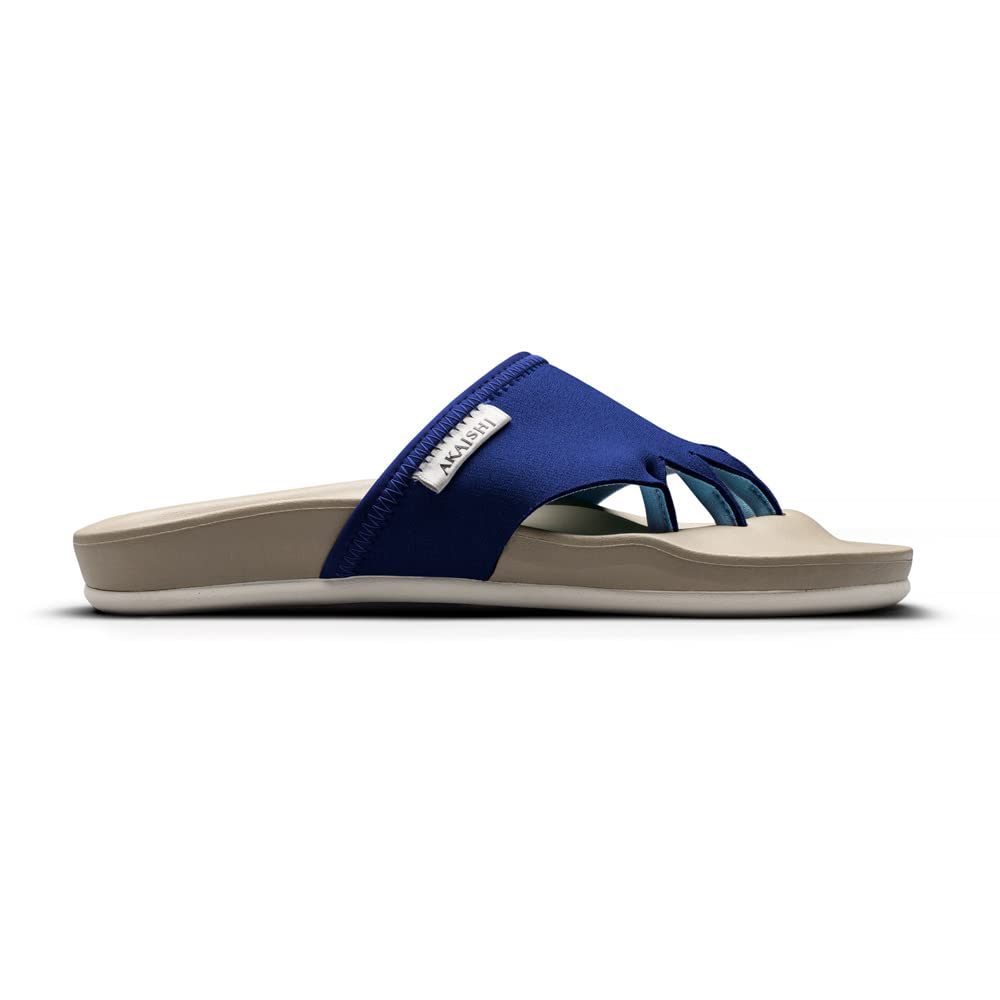 AKAISHI Official Arch Fitter 610 Exercise Room Sandals Room Indoor Use Five-Toe (M (23.0cm-23.5cm)), Navy, Women's Shoes,
