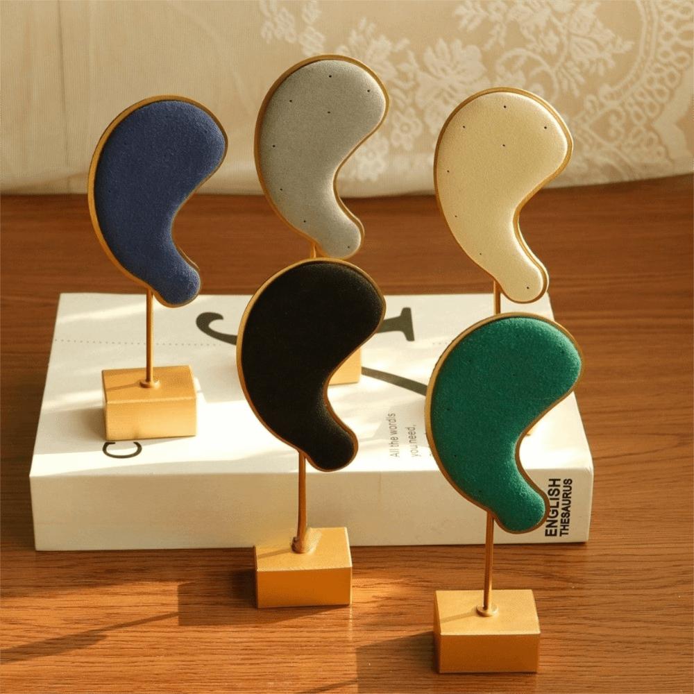Microfiber Earring Hanging Rack Ear Shape Ear Clip Holder Stud Jewelry Organizer Storage  Women