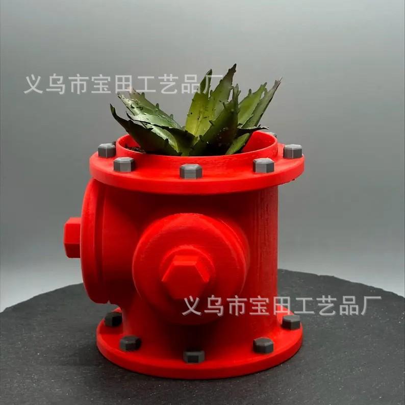 New Creative Resin Statue Flower Pot Decoration Fire Hydrant Flower Pot Home Desktop Outdoor Garden Decoration