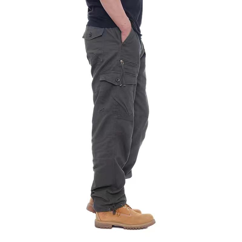 

Men s Spring & Autumn Multi-Pocket Casual Outdoor Trousers - Large Size, Breathable & Solid Color 5XL