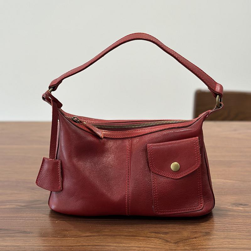Johnature Genuine Leather Casual Women's Bag Soft Cowhide Solid Color Versatile Shoulder Crossbody Bag