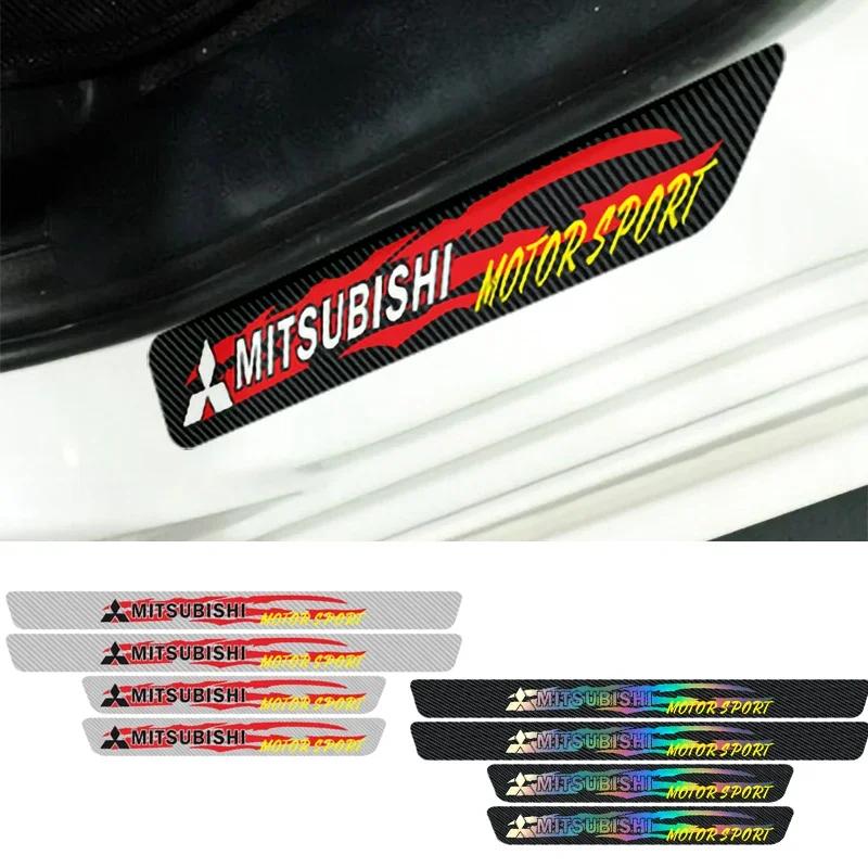 Kohlefaser für Mitsubishi Eclipse Lancer Ralliart Outlander ASX L200 Mirage Pajero Auto Front Heck Türschwellen Schutzaufkleber
