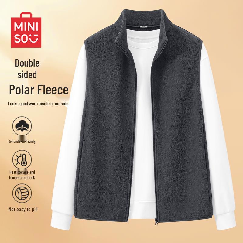 MINISO Мужской двухсторонний флисовый жилет со стойкой M