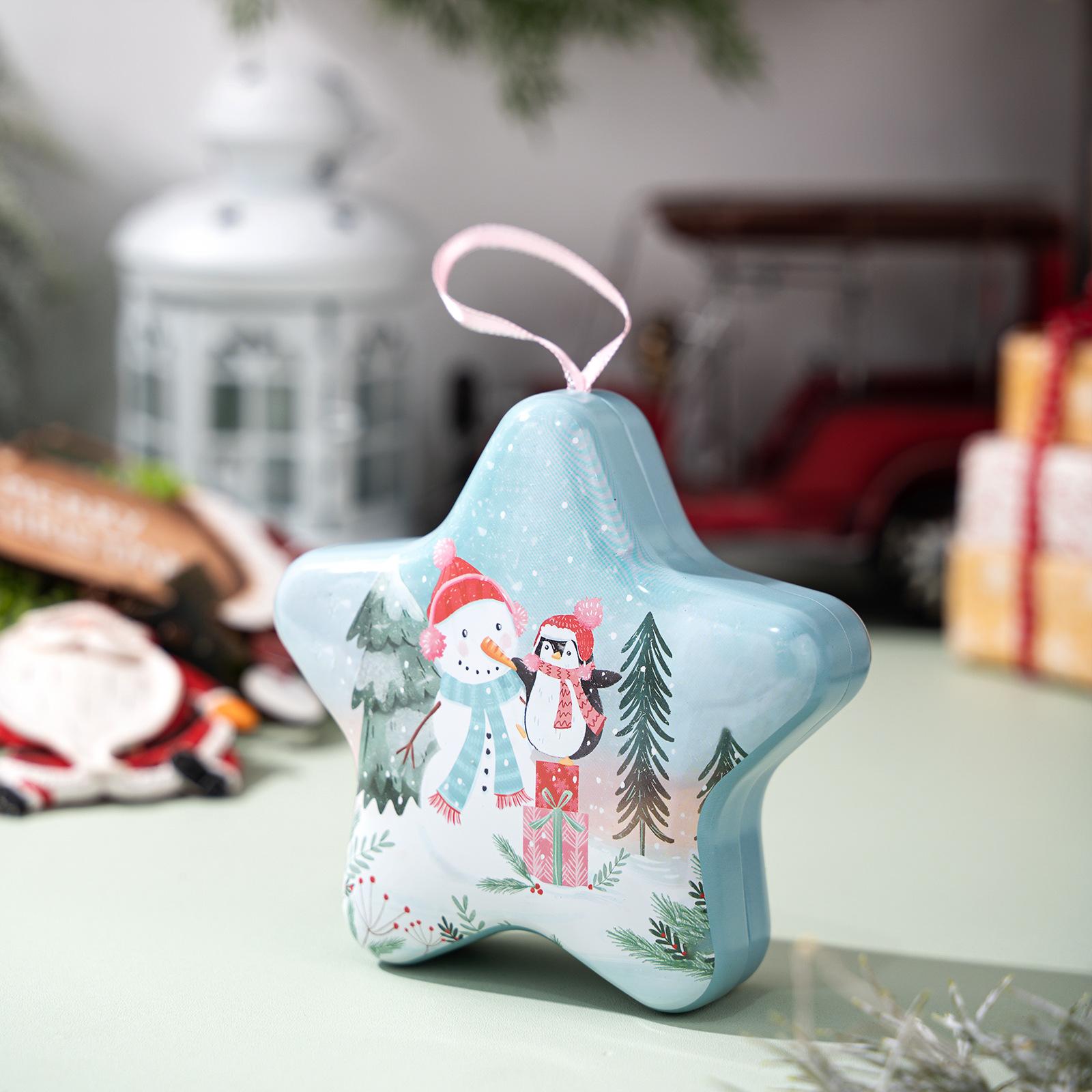 

2025 New Christmas Creative Cartoon Candy Tin Box with Lanyard, Holiday Storage Container Decor Gift Box for Xmas Party Favors