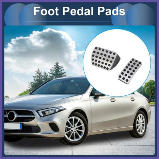 1Set Automatic Footrest Pedals Cover for Mercedes Benz A Class Silver Tone