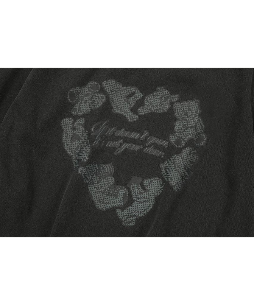CPGN STUDIO Heartbear Pigment Crop Short Sleeve Tee Smoke Black
