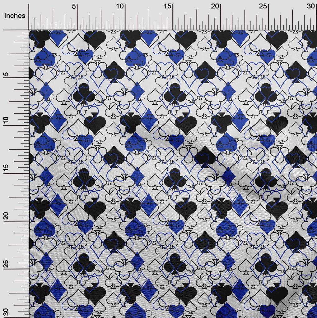 oneOone Bavlněná flexibilní modrá látka na šití pokerových karet, potištěná látka na metráž, šicí potřeby pro oblečení, 40 palců
