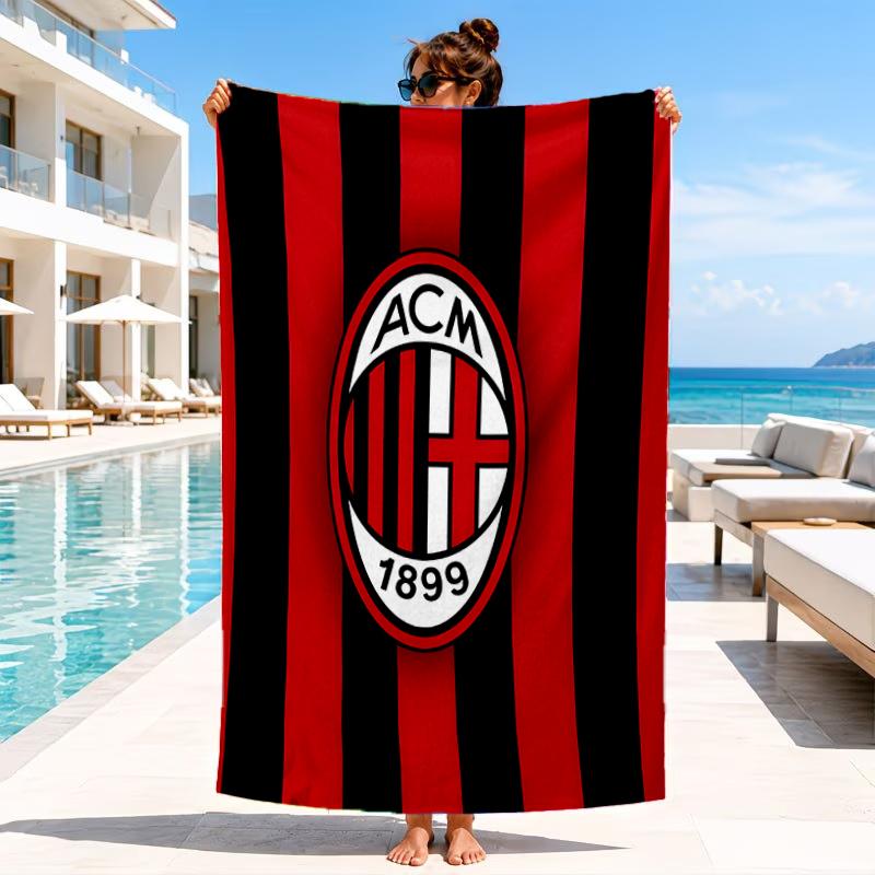 Ac Football Club Beach Towel, Microfiber Beach Towel, Perfect For Pool, Beach, Travel, Home Decor Beach Party Fan Gifts
