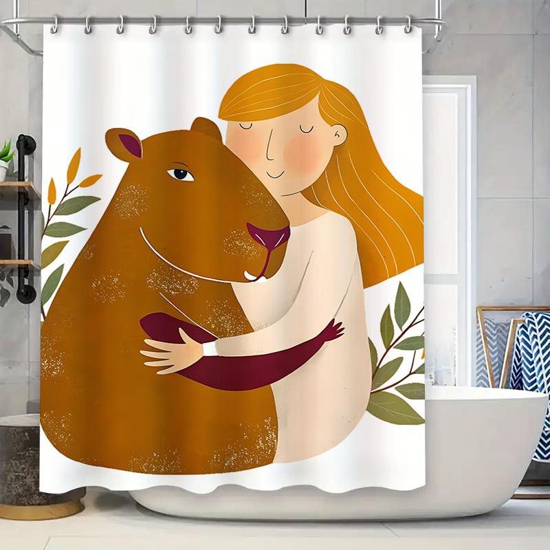

Яркая шторка для душа с кувшинками, розовый цветочный принт, декоративная, водонепроницаемая, для ванной комнаты, большой размер для ванны или кухонного брызговика 90x180cm