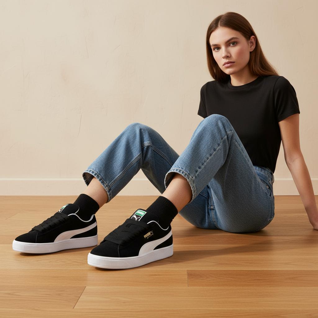 Puma Suede XL Series Comfortable Low-Top Sneakers Women sneakers Black 39764802