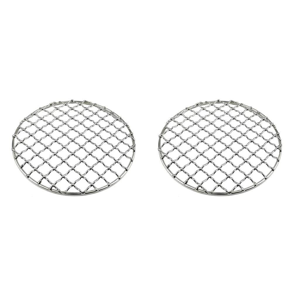 Stainless Steel Camping Grill Grate Mesh Pads Square Round Grilling Net Fire Cooking Outdoor Activities Traveling Picnic BBQ Pad