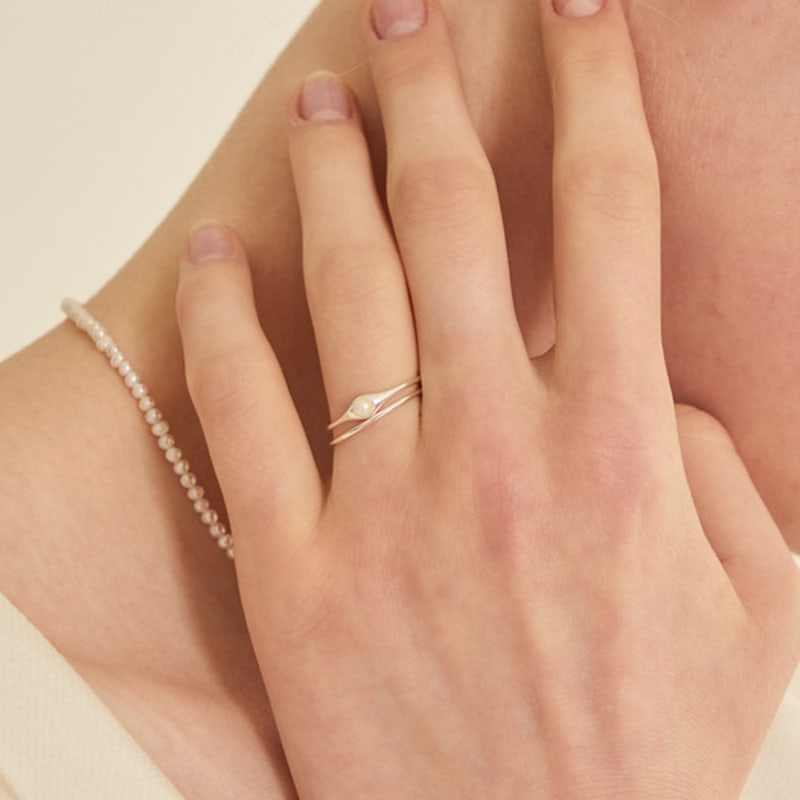 LUNNE Silver 925 Pearl Ring #LSR34