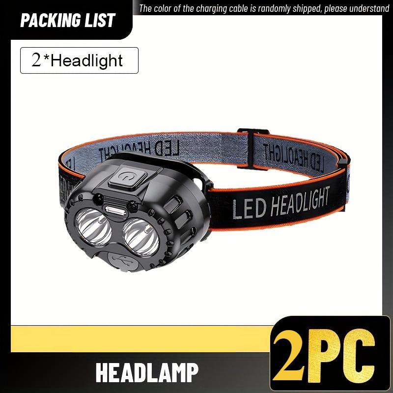 Mini LED Induction Headlight Rechargeable Headband with Adjustable Angle Searchlight for Hiking, Maintenance, Reading, Emergency Use