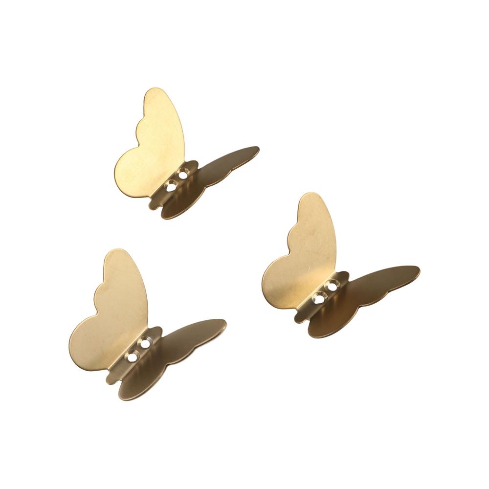Gold/Silver/Black Butterfly Wall Hooks Three-dimensional Key Holder Rack Towel Hangers  Towels