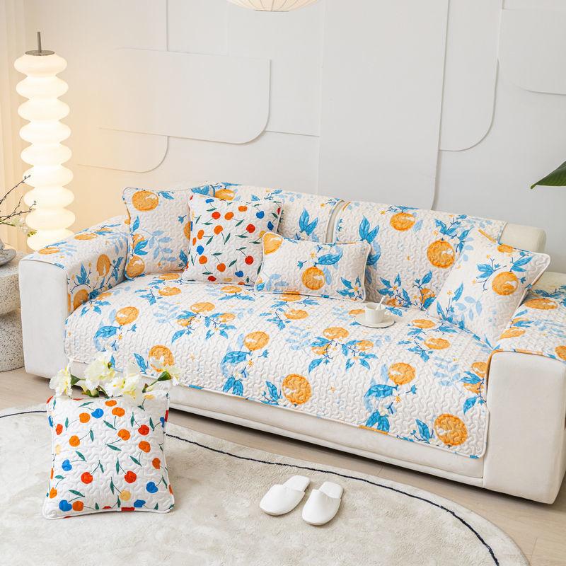 Quilted Sofa Towel Cushion Four Season Universal Slipcover Non-slip Cloth Sofa Covers for Living Room Couch Sofa Towel