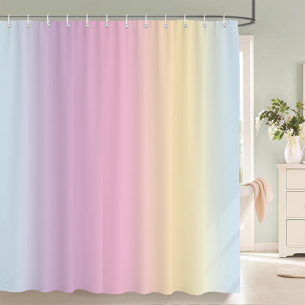 

Colorful Geometry Shower Curtain 3D Bathroom Curtain With Hooks Decorative Partition Screen 180*240 Polyester Washable Cloth W60H190(CM)-1 Pcs