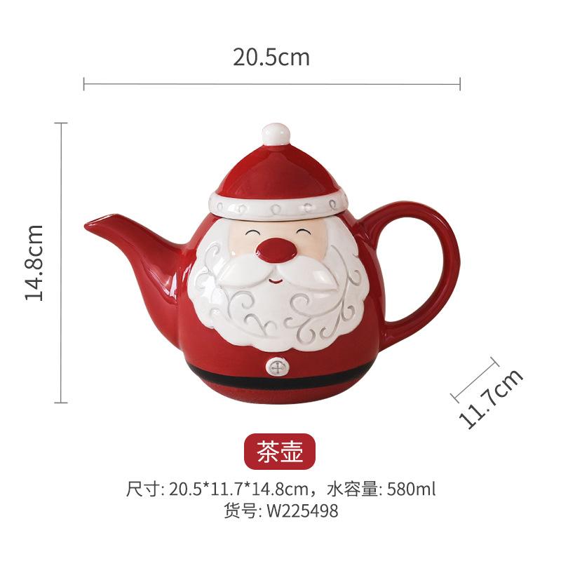 Nordic Christmas Tableware Set, Santa Embossed Ceramic Plates Bowls, Stitched Sealing Canister Collection