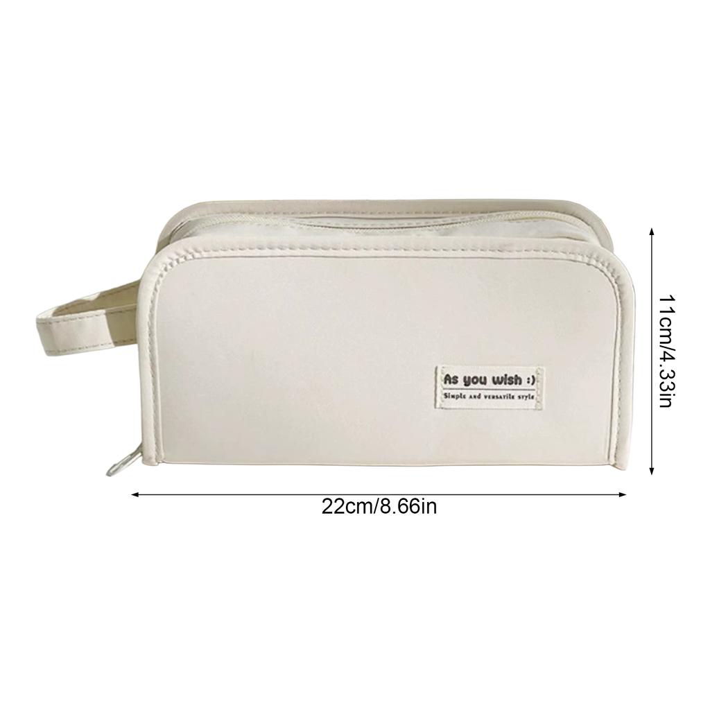 Large Capacity Pencil Case For High-School Students Waterproof Polyester Storage Bag With Multi Compartments