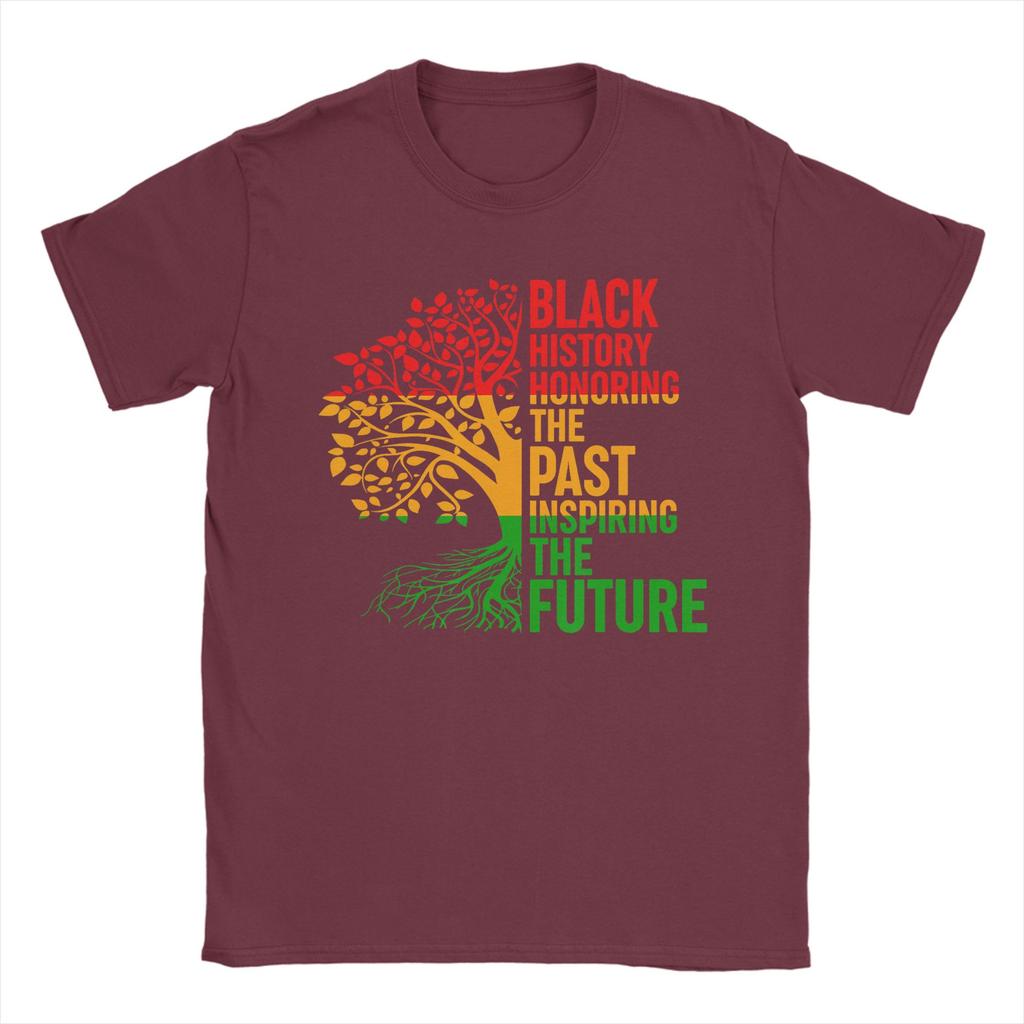 Leisure Black History Honoring Past Inspiring Future T-Shirts for Unisex Round Neck T Shirts Short Sleeve Tees Summer Clothes
