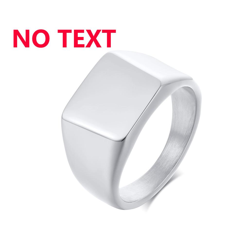 Elegant Personalized Bar Ring for Women Gold Color Stainless Steel Signet Stamp Ring Round Square Initial Custom Jewelry