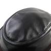 Excellent HERMES hat Hat with ribbon and logo lining black leather men 57 Used