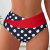 Patchwork Polka Dot Printed Bathing Suit Women Irregular High Waist Bikini Set Summer 2026 New Fashion Beach Swimwear Two Piece