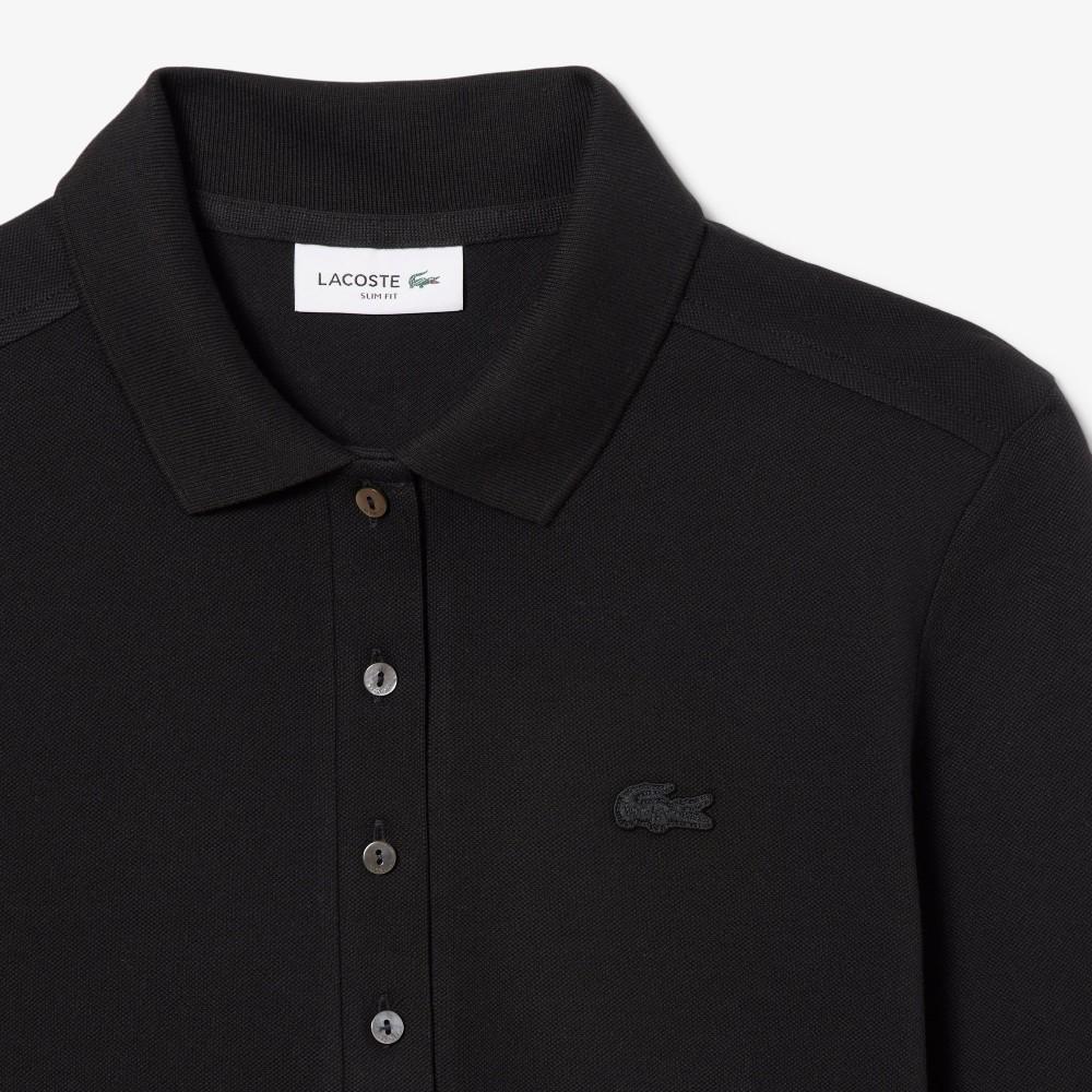 [Lacoste] Women's Slim Fit Long Sleeve Polo Shirt PF5464-55N031