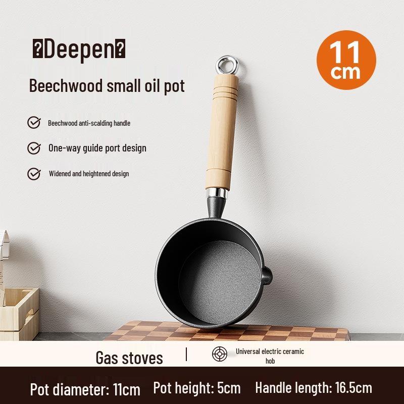 Vertiefter Gusseisen Eier- & Öl-Träufeltopf - Spritzfreies Design mit flachem Boden