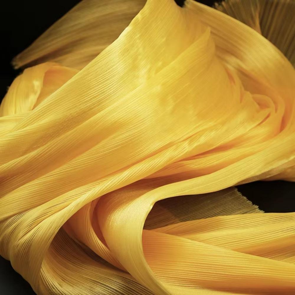Tessuto Organza Luminoso Fai da Te Forma Rigida Tessuti a Rete Pieghettati Materiale Poliestere Tessuto con Texture Increspata Sfondo Floreale