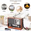 Retro Solar Multi-Band Shortwave Radio & Bluetooth Speaker with USB/SD Player, Clock, and Emergency Light