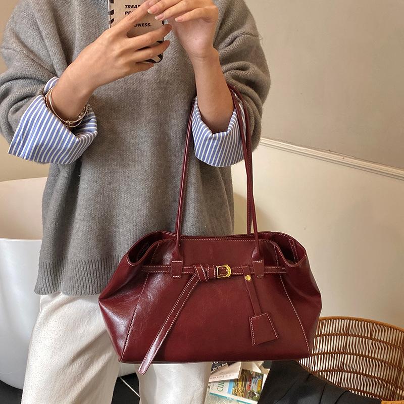 Geantă de sub braț de mare capacitate, Geantă simplă, la modă și elegantă de umăr, Geantă tote elegantă pentru navetă și casual