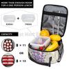 Vintage Lavender Flowers Insulated Lunch Box Reusable Portable Lunch Bag Durable Cooler Bento Tote for Women Work Travel Picnic