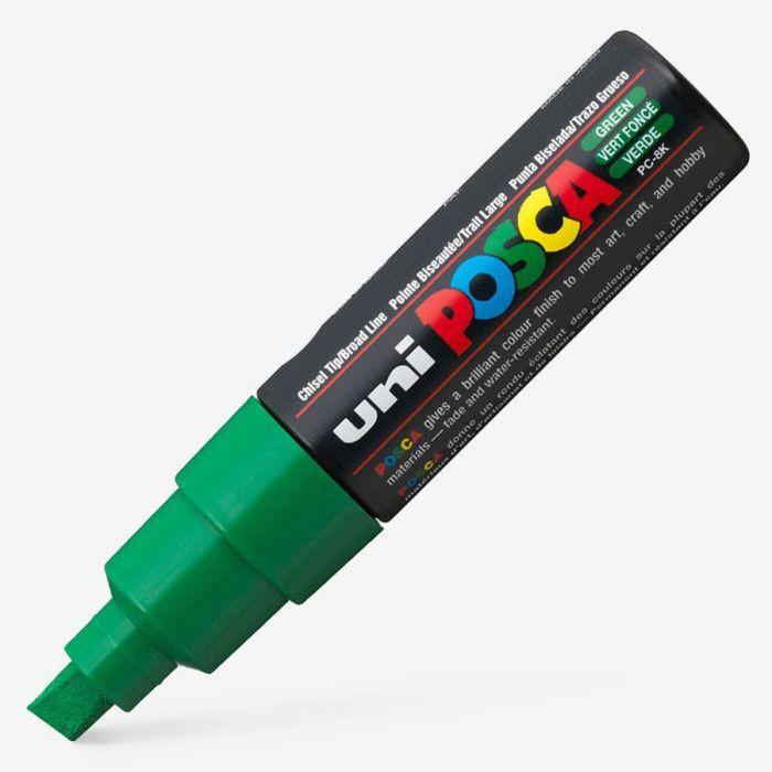 Marqueur - POSCA - Pointe Large Biseautée - Vert Foncé - 8 mm - Opaque