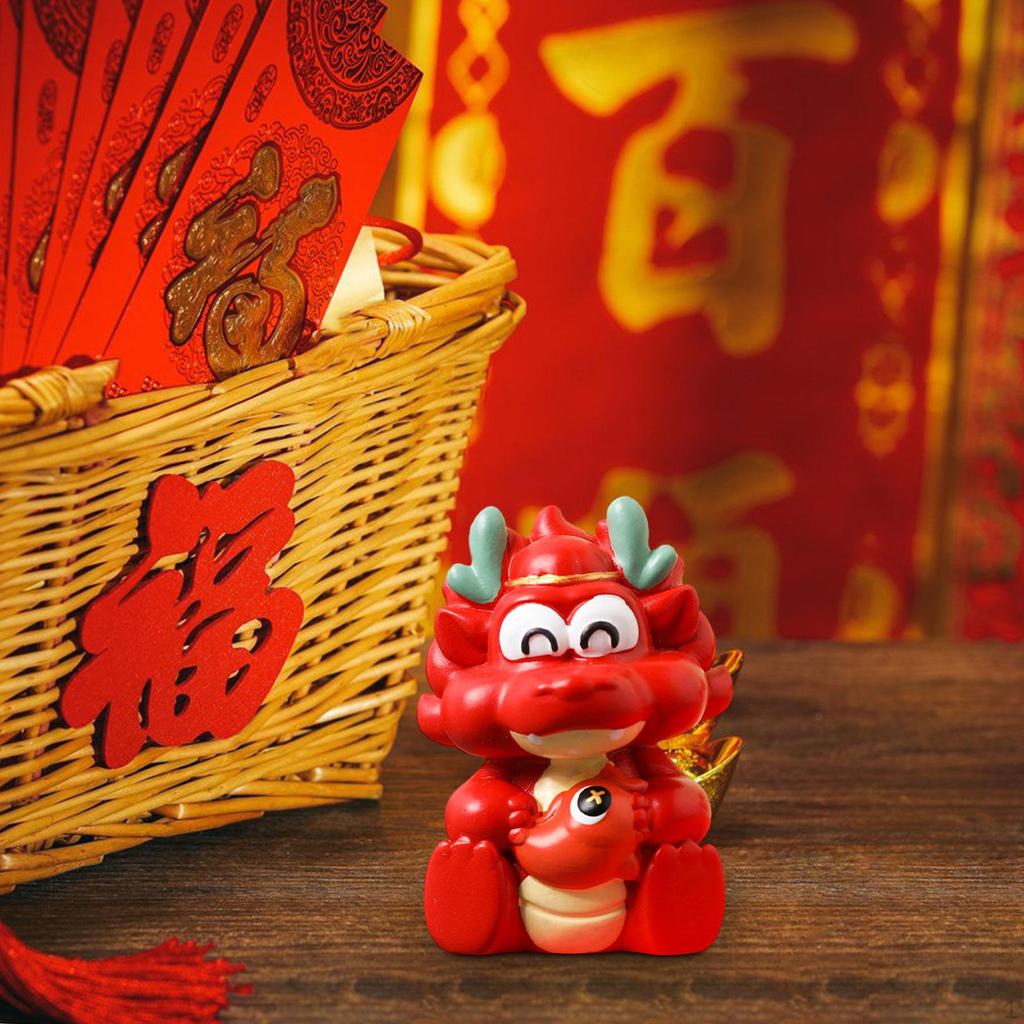 Chinese Year Decor Mini Dragon Statue Miniature Figurine Small Sculpture for Bedroom