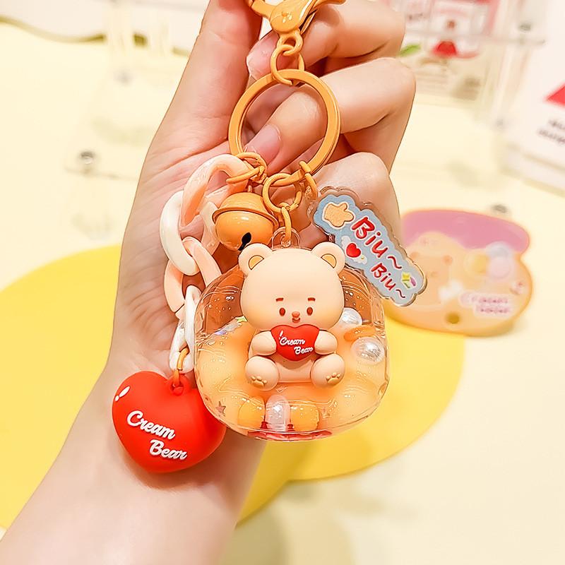 And Fun Adorable Cream Bear Sofa Keyring Colorful Acrylic Keychain For Gifts