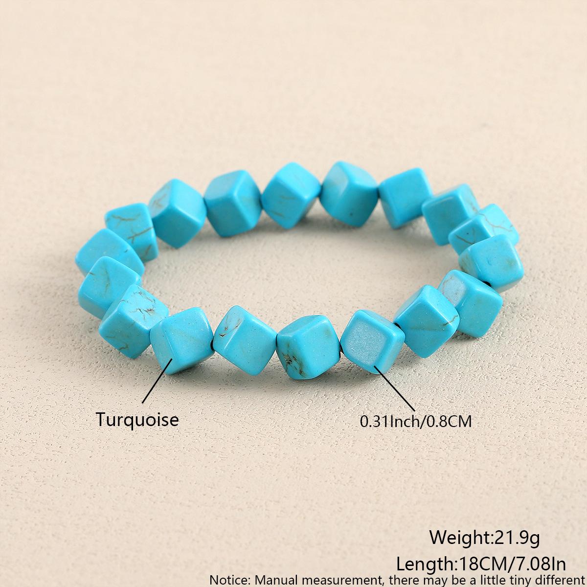 

Богемская бирюза бусины браслеты для женщин Рейки природный камень куб цилиндр нерегулярные браслеты целебные ювелирные изделия для здоровья
