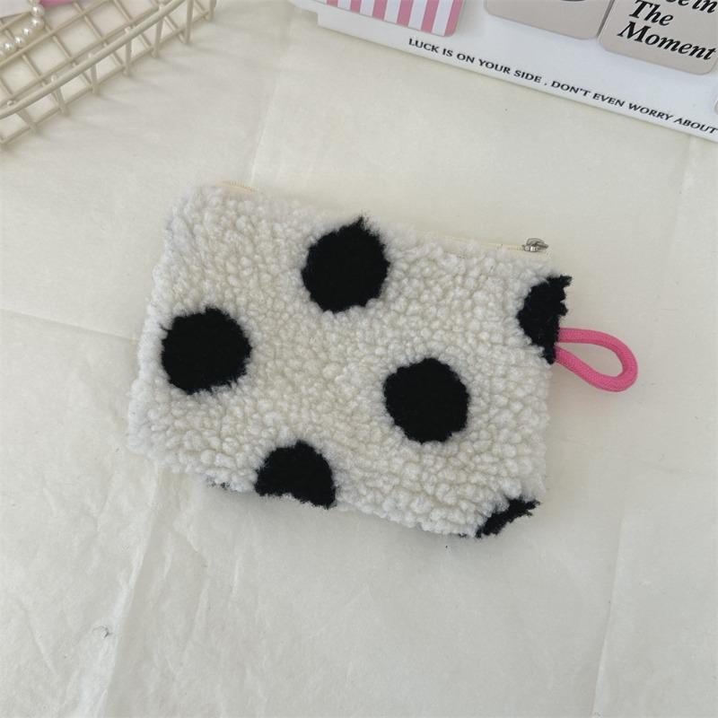 Wind plush love mouth red envelope student holding small cosmetic bag key change bag ID bag
