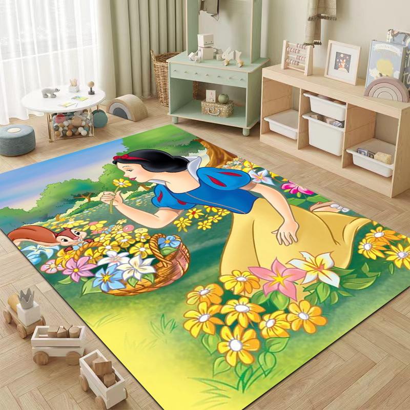 1PC Disney Snow White Print Carpet for Living Room Bedroom Kid's Room Home Decor Pink Room Decor Area Rug Non-slip Mat Play Mat
