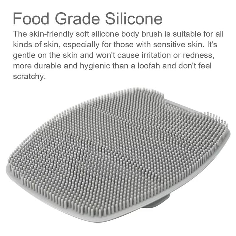 Soft Silicone Exfoliating Brush Cleanser Manual Body Cleansing Scrubber Shower Gentle Massage Bath Brush For Men