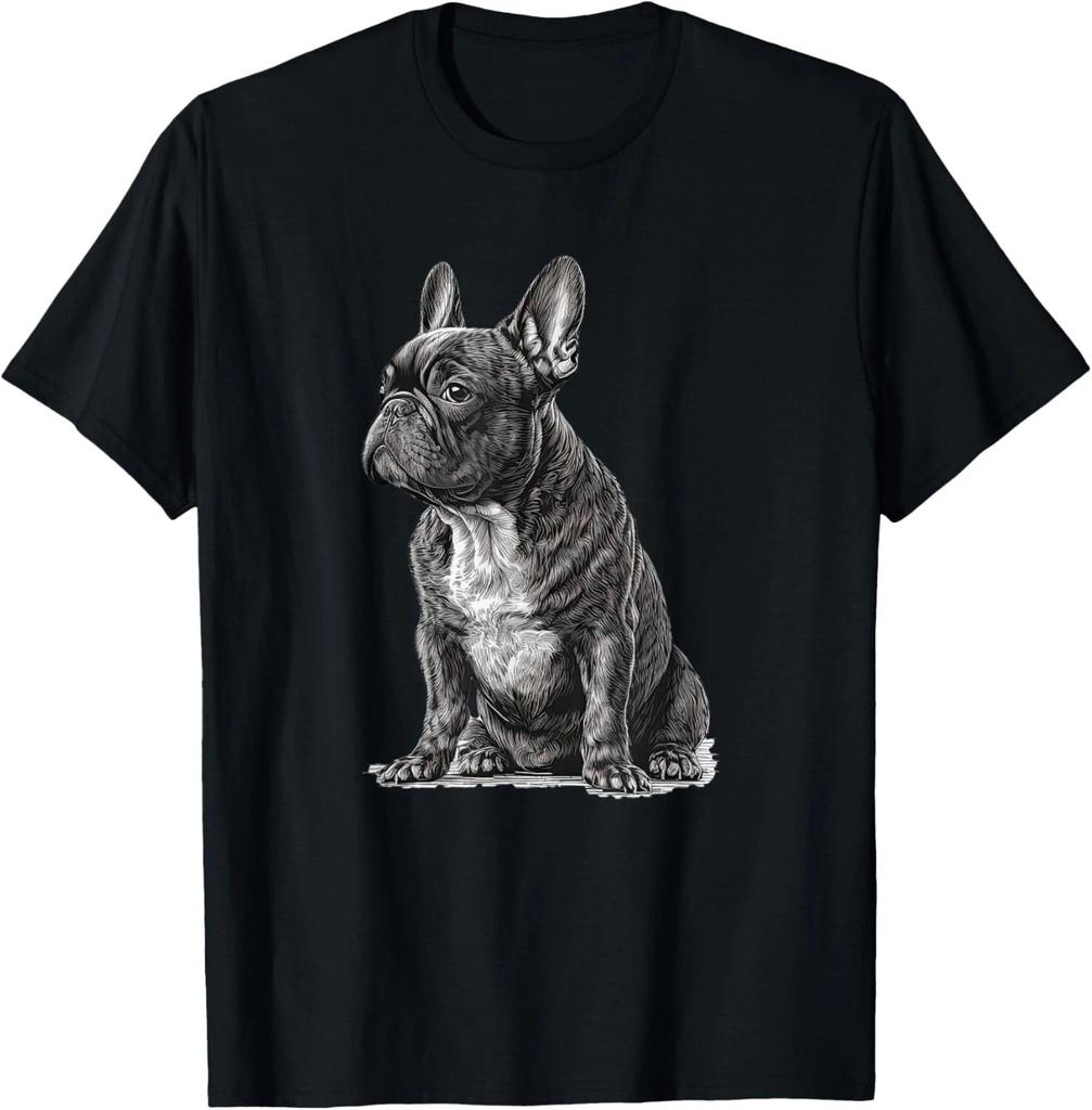 Vtipné francouzské buldočky Frenchie Černobílé Dárkové Unisex Tričko