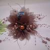 Mesh Flower Hair Claw Women Shark Ponytail Clip Headdress Temperament Pearl Tassels Headwear